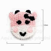 aplique croche bordado vaca